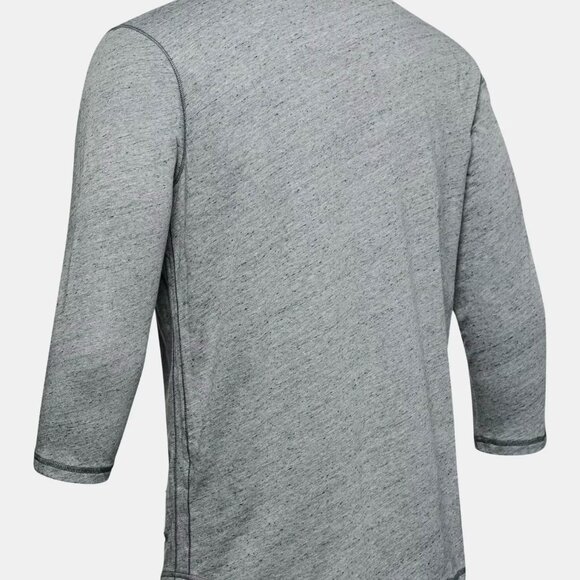 Under Armour Men's UA X Project Rock ¾ Sleeve Henley 1346095-012 Gray/White Sz S - Picture 6 of 6